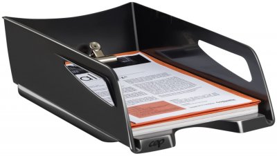 CEP  Lot de 3 Corbeilles &agrave; courrier Pro Maxi Hauteur 11,5 cm Noir
