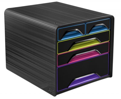 CEP  Smoove, module de classement 5 tiroirs - Noir, fa&ccedil;ades panach&eacute;es