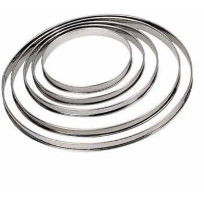 DE BUYER Cercle &agrave; tarte bord roul&eacute; 24 cm en inox -  - Argent - Inox