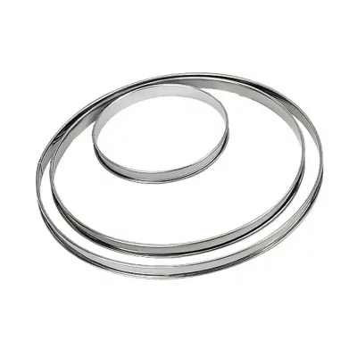 DE BUYER Cercle &agrave; tarte bord roul&eacute; 28 cm en inox -  - Argent - Inox