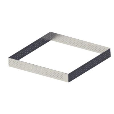 DE BUYER Cercle &agrave; tarte carr&eacute; en inox perfor&eacute; 15cm, haut 2cm 