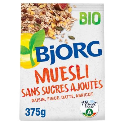 BJORG C&eacute;r&eacute;ales Muesli Bio Sans Sucres Ajout&eacute;s  - Le Paquet De 375 G