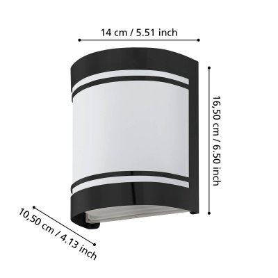EGLO Cerno applique murale d'ext&eacute;rieur encastrable noire ip44