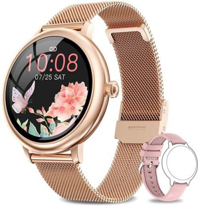 GENERIQUE CF80 Montre Connect&eacute;e 1 SpO2 Bluetooth 5.0 Android iOS USB Tracker de Calorie Moniteur du Sommeil Or