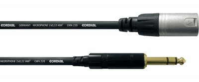 CORDIAL CFM 3 MV 3 m XLR (3-pin) 6,35 mm c&acirc;ble audio Noir, Argent