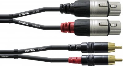 CORDIAL CFU1.5FC - C&acirc;ble audio 2 RCA m&acirc;les - 2 XLR femelles