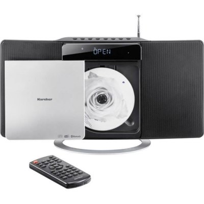 KARCHER Cha&agrave;&reg;ne st&eacute;r&eacute;o  MC 6580D AUX, Bluetooth, CD, DLNA, FM, USB, 2 x 5 W noir, argent