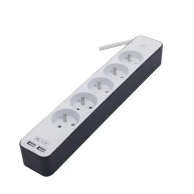 CHACON  - Bloc multiprise 5x16A avec usb - 1,5m - Blanc/Gris