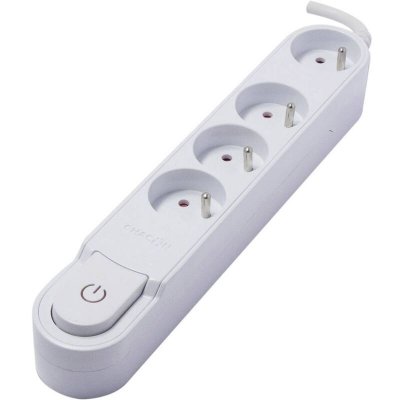 CHACON  Bloc multiprise avec interrupteur 4 prises 16A 1.5m blanc