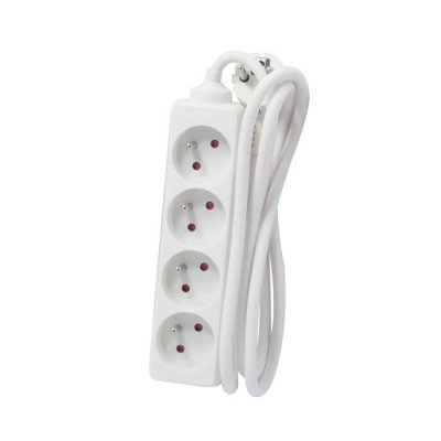 CHACON  - Universeel - prise mult+cordon 4x16a rectang. Blanc 1.5m -
