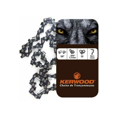 KERWOOD Cha&icirc;ne de tron&ccedil;onneuse  3/8"" 1,3mm 52 maillons profil demi carr&eacute;