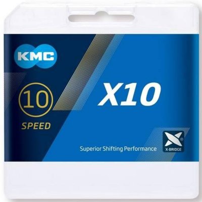 KMC Cha&icirc;ne  X10 (10 vitesses) - 10 Speed 114 Links Argent&eacute;/Noir