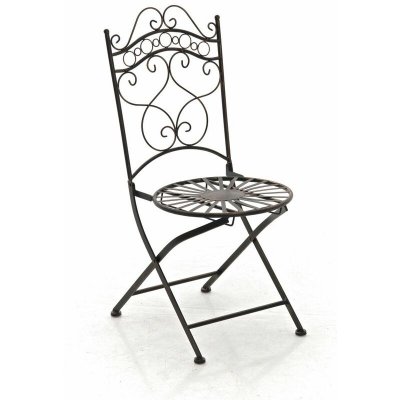 Chaise d'ext&eacute;rieur pliable fabriqu&eacute;e en fer galvanis&eacute; couleur bronze Indra CLP