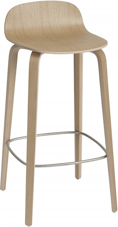 Chaise de bar 75 cm en ch&ecirc;ne naturel Visu - Muuto