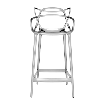Chaise de bar argent&eacute;e 65 cm Masters - Kartell