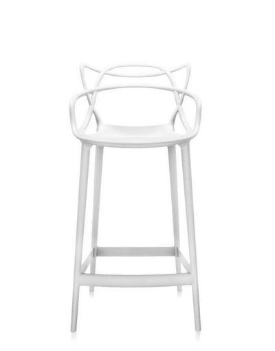 Chaise de bar blanche 75 cm Masters - Kartell