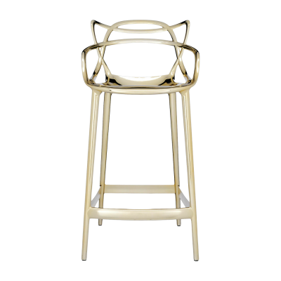 Chaise de bar dor&eacute;e 65 cm Masters - Kartell
