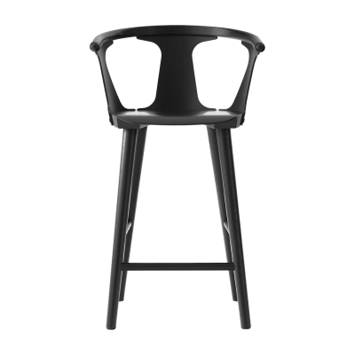 Chaise de bar en ch&ecirc;ne laqu&eacute; noir In Between SK7 -&tradition