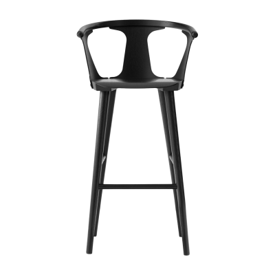 Chaise de bar en ch&ecirc;ne laqu&eacute; noir In Between SK9 -&tradition