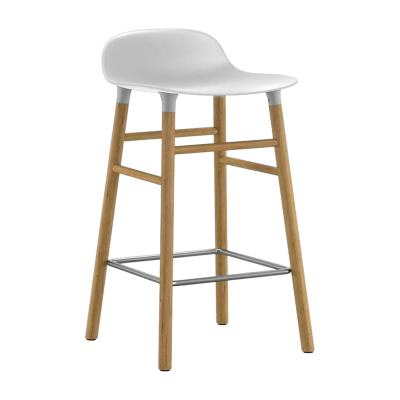 Chaise de bar Form avec structure en bois Blanc Normann Copenhagen