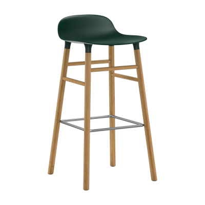 Chaise de bar Form avec structure en bois Vert Normann Copenhagen