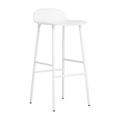 Chaise de bar Form avec structure en m&eacute;tal - blanc - 75 cm