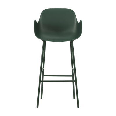 Chaise de bar Form structure acier avec accoudoirs - vert - 75 cm