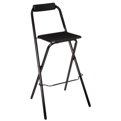 Chaise de bar pliante Louna - 47 x 32 x 110 - Noir