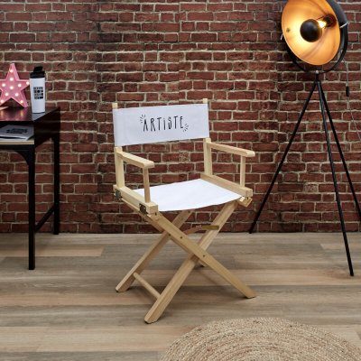 Chaise De Bureau ""artiste"" 83cm Blanc & Naturel - Paris Prix