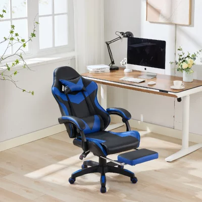 ROLIPO Chaise de bureau, chaise gaming, ergonomique, Bleu