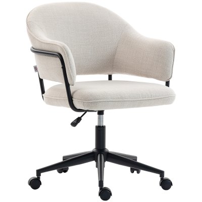 Chaise De Bureau Design Dossier Enveloppant Ajour&eacute; Tissu Beige