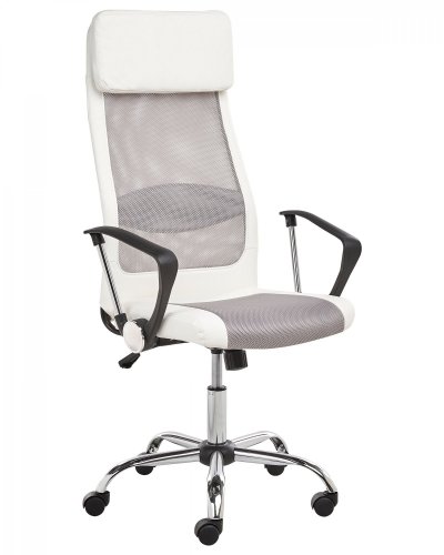 BELIANI Chaise de bureau en cuir pu blanc pioneer 162786