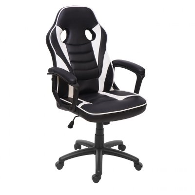 MENDLER Chaise de bureau  HWC-F59 similicuir noir blanc