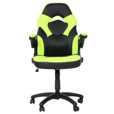 Chaise de bureau MENDLER HWC-K13 similicuir noir vert