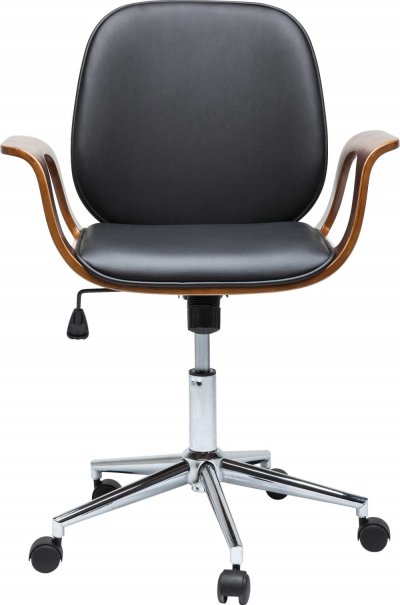 Chaise de bureau pivotante r&eacute;glable &agrave; roulettes noire