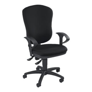 Chaise de bureau pivotante Topstar&reg; Point 80, grand dossier, assise galb&eacute;e, noir