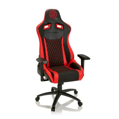 HJH OFFICE Chaise de Gaming / Chaise de bureau GAMEBREAKER SX 04 Tissu / Similicuir noir / rouge