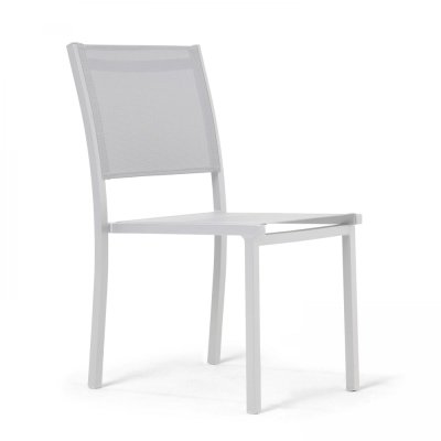 OVIALA Chaise de jardin - 48 x 60 x 87 cm - Aluminium -  - Blanc