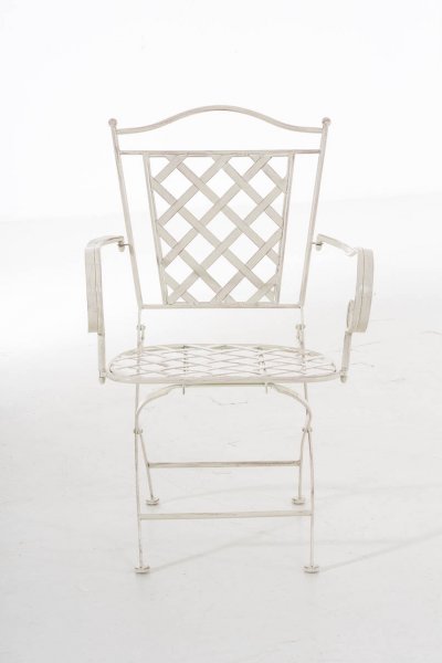  Chaise de jardin ADARA en fer forg&eacute; , Cr&egrave;me antique