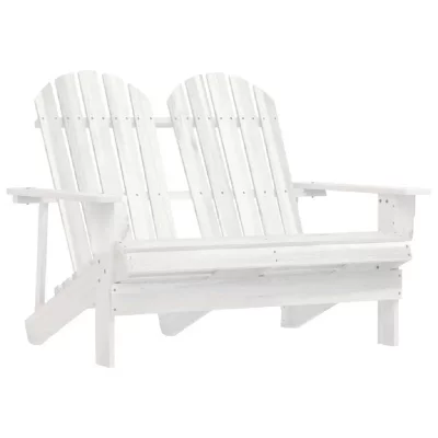 VIDAXL Chaise de jardin Adirondack 2 places Bois de sapin massif Blanc