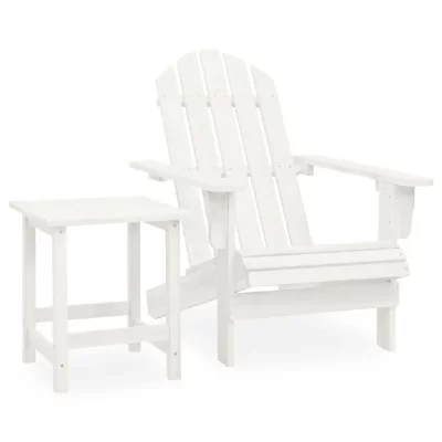 VIDAXL Chaise de jardin Adirondack avec table Bois de sapin Blanc