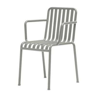 HAY Chaise de jardin avec accoudoir en m&eacute;tal gris Palissade - 