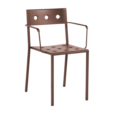 HAY Chaise de jardin avec accoudoirs en acier rouge Balcony - 