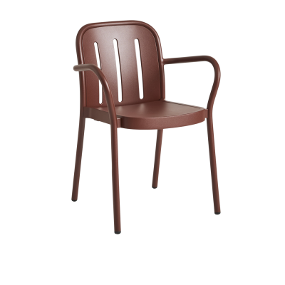 HAY Chaise de jardin avec accoudoirs en m&eacute;tal rouge Deville - 