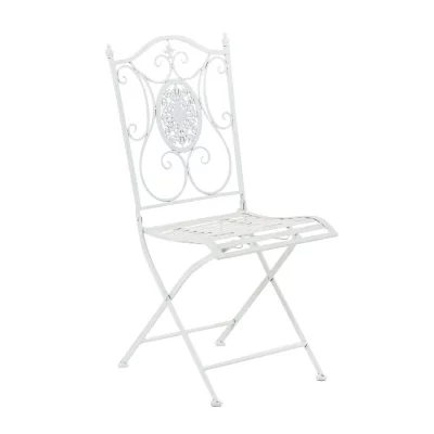 CLP Chaise de jardin en m&eacute;tal Sibell , Blanc