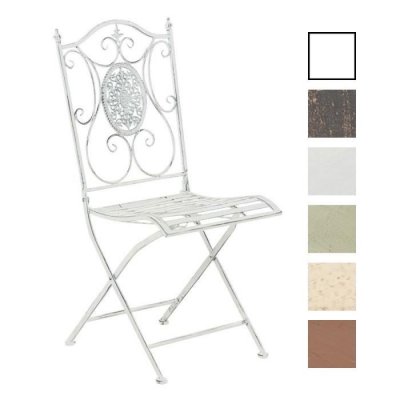 GENERIQUE Chaise de jardin en m&eacute;tal Sibell , Blanc antique
