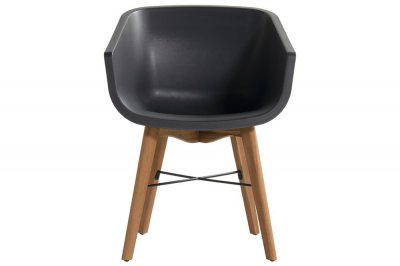  Chaise de jardin en r&eacute;sine Amalia grise (lot de 2)