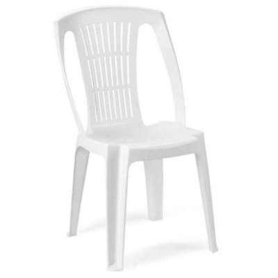 IPAE PROGARDEN Chaise de jardin en r&eacute;sine empilable blanche STE120BI