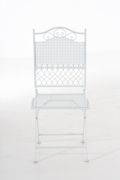 CLP Chaise de jardin kiran en fer forg&eacute; , blanc