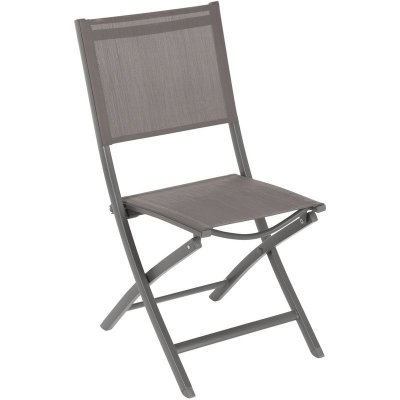 HESPERIDE Chaise de jardin pliante essentia - gris weng&eacute; et marron tonka